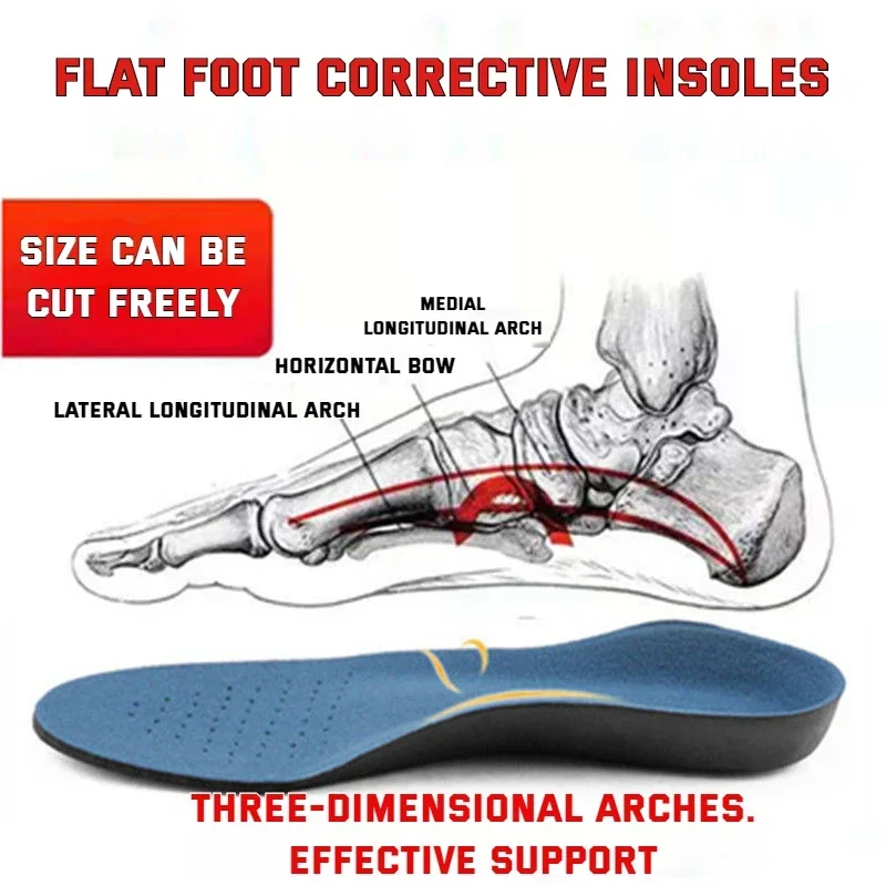 Sports Orthopedic Insole Flat Foot Orthopedic Arch Support Insoles Men and Women Shoe Pad EVA Sports Insert Sneaker Cushion Sole image 3