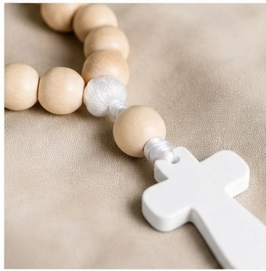 10Sets Wooden Portable Baptism Rosary Favor For Wedding Favors Christmas Stocking Stuffers Rosaries