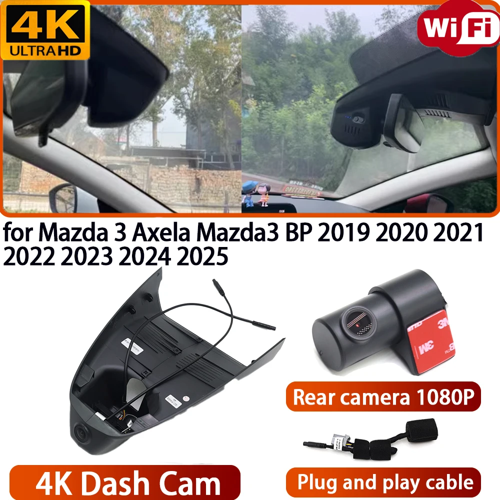 for Mazda 3 Axela Mazda3 BP 2019 2020 2021 2022 2023 2024 2025 Video Recorder 4K DVR Dash Cam Wifi Camera 170° Wide Angle