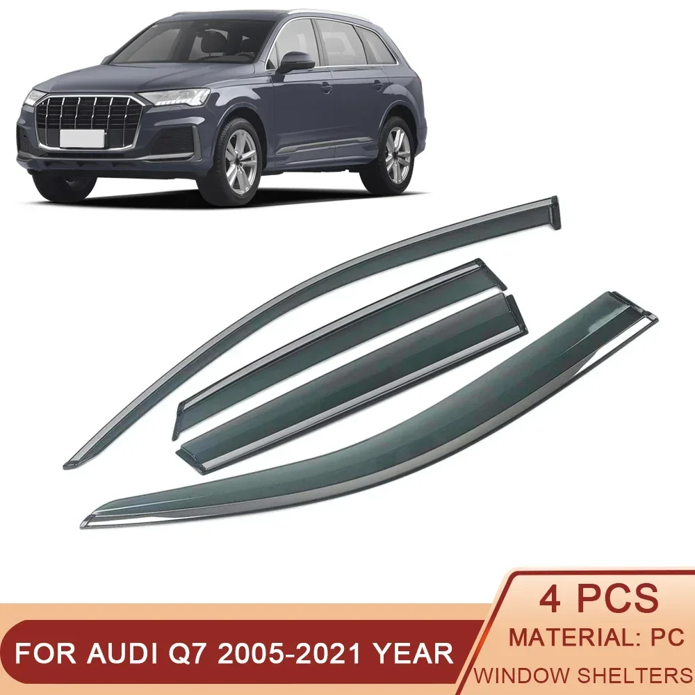 

For Audi Q7 4L 4LB 4M 4MB 2005-2021 Car Window Sun Rain Shade Visors Shield Shelter Deflector Cover Sticker Exterior Accessories