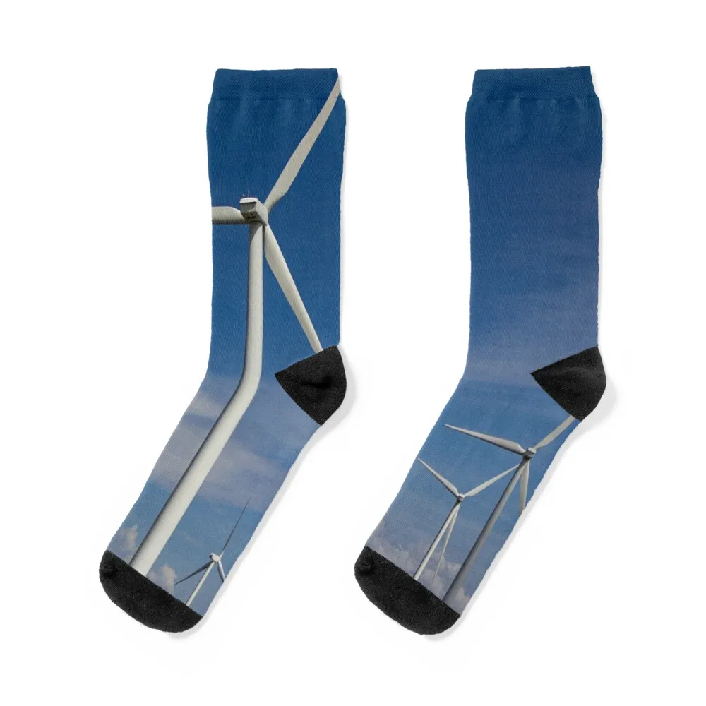 

Wind turbines on a cloud streaked sky Socks golf Men's winter thermal soccer anti-slip Boy Child Socks Women's