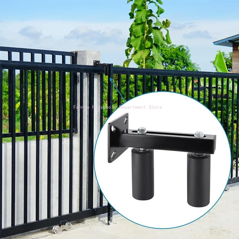 Garden door clamp wheel seven-character nylon wheel anti-collision and anti-fall adjustable bearing wrought iron limit wheel