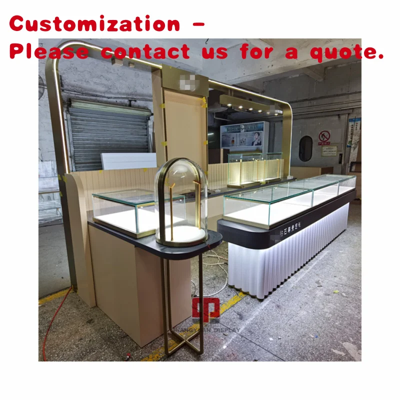 

custom.Stainless Steel Glass Display Cabinet Shopping Mall High End Jewelry Kiosk Display Showcase Custom