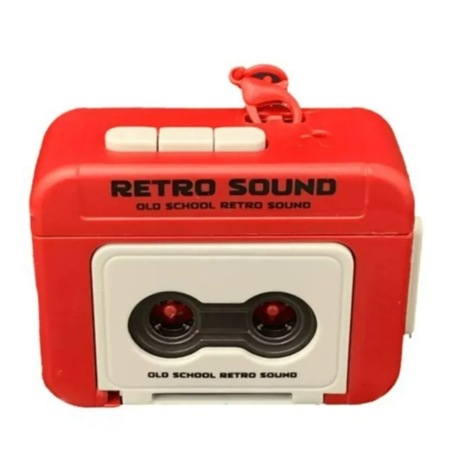 1 Stuks 2024 Retro Tape Recorder Kan Audio Mini-Opname Opnemen Met Muziek Grappige Muziekdoos Hanger Ornament Sleutelhanger Speelgoed Hot Toy