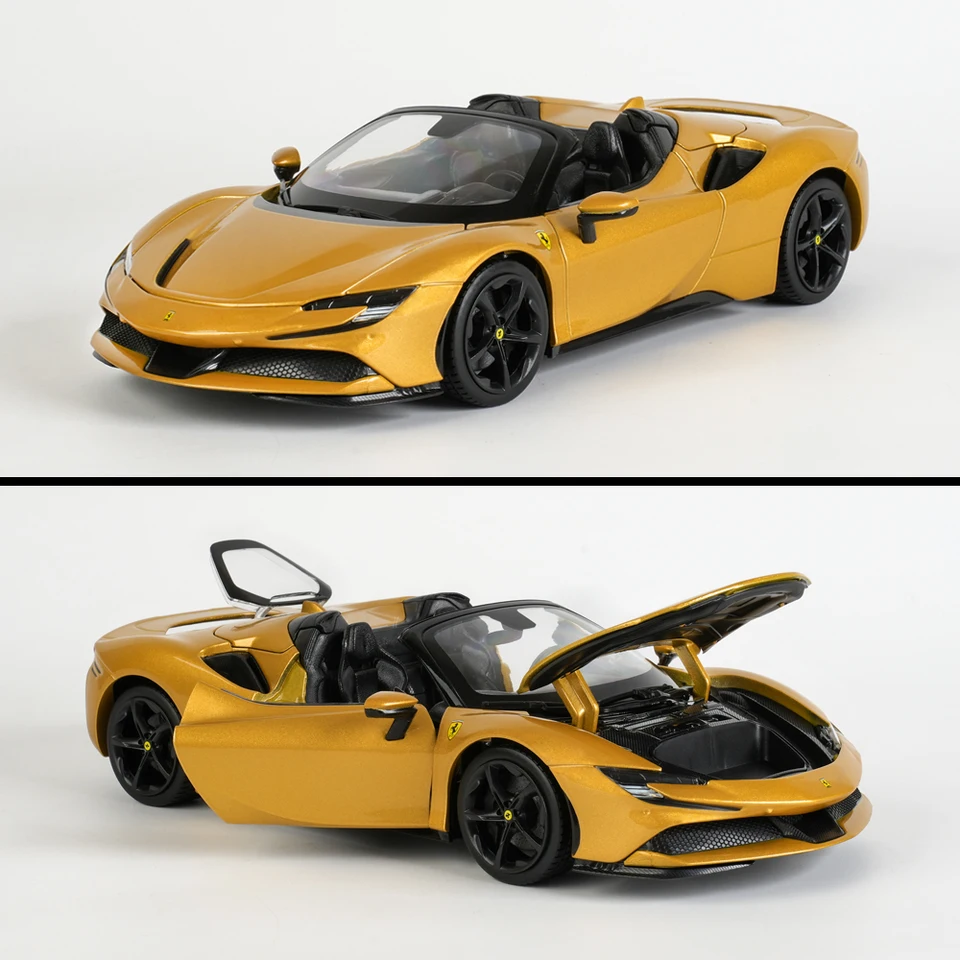 Bburago 1:18 Ferrari SF90 Spider Gold Sports Car Static Simulation