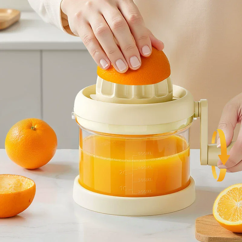 Manual Citrus Juicer with Rotating Hand Press Fruit Residue Separator for Lemon Orange Dishwasher Safe Home Kitchen Fruit Tools