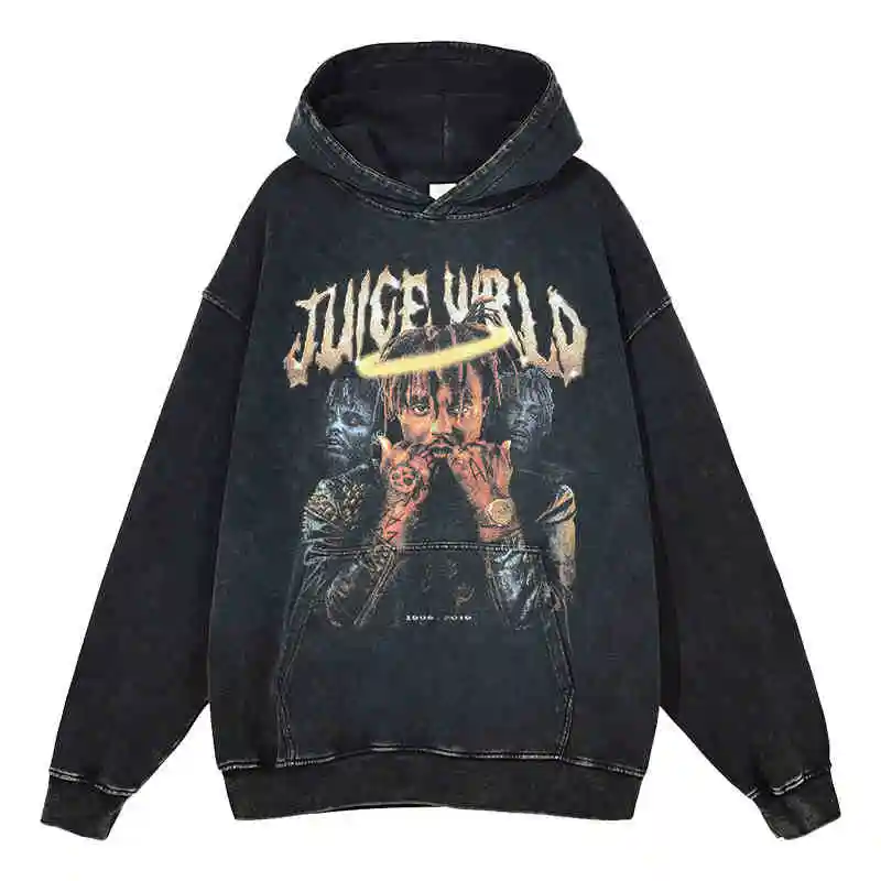 TravisScott American Hiphop Rapper Cotton Washed Retro Hoodie Sweatshirt Women Men Streetwear Harajuku Black Hooded Pullover