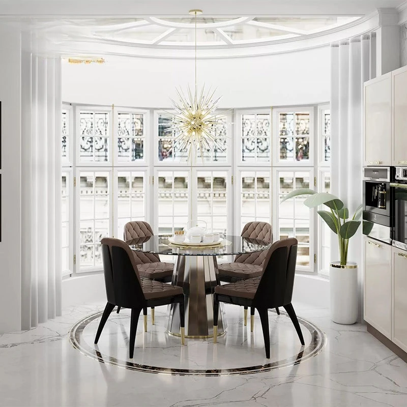 Marble countertop metal dining table