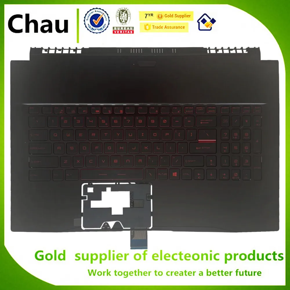 

New For MSI GF75 MS-17F3 17F5 With Red Backlit Keyboard Top Cover Palmrest Upper Case 3077F3C211 Black