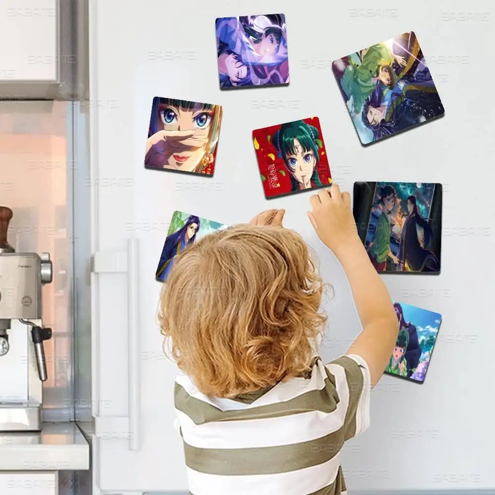 The Apothecary Diaries Anime 1 Stück Kühlschrankmagnet, personalisierter magnetischer Fotohalter, langlebig, quadratische Bilderoberfläche, Kühlschrankmagnete