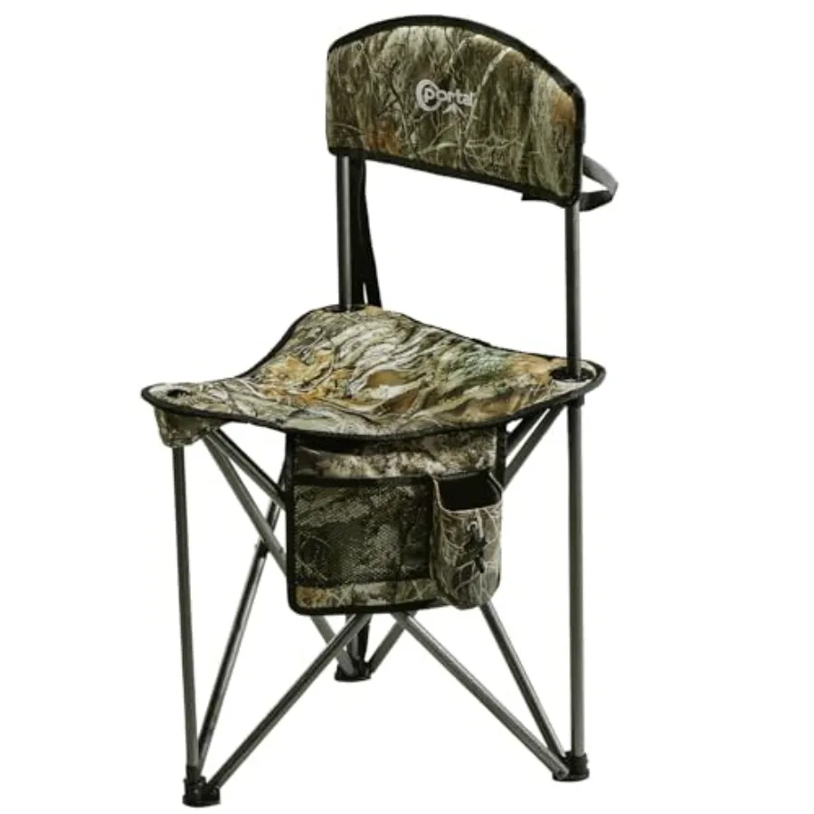 

Extra Large Quick Folding Tripod Stool with Backrest Fishing Camping Chair with Carry Strap