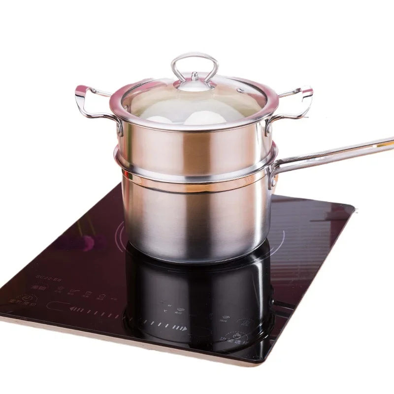 Thick and Durable Stainless Steel Soup Pot and Steamer for Gas and Electric Stovetops, Safe for Baby Food and Utensils