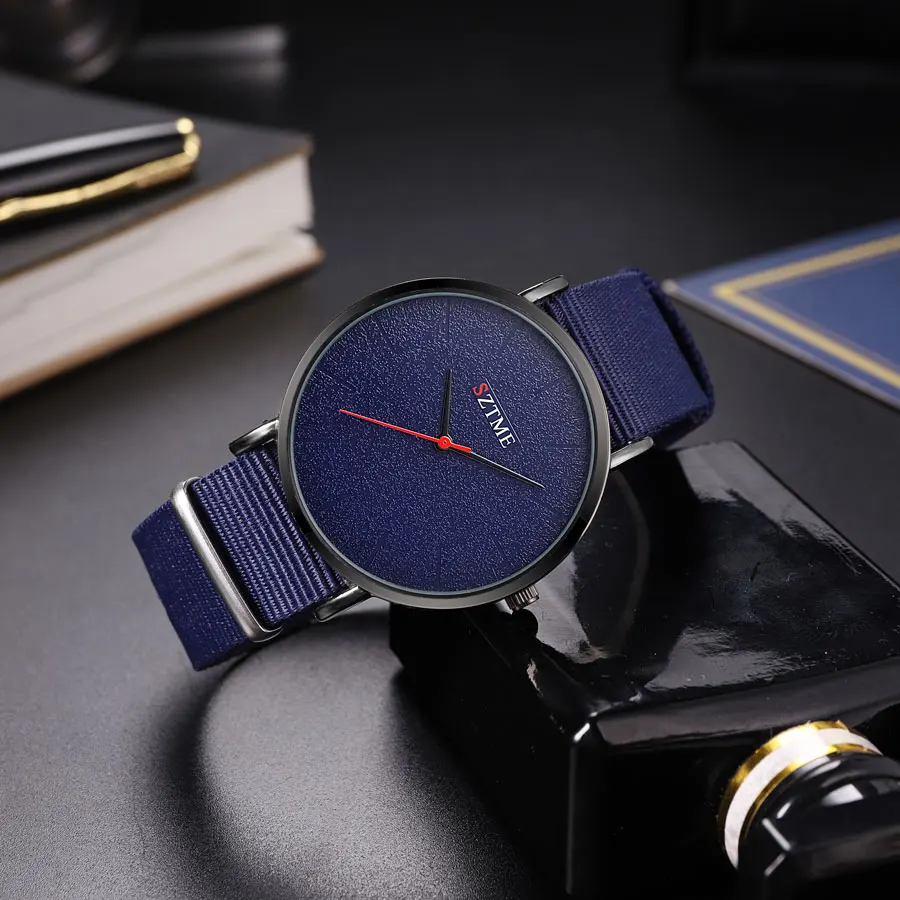 British fashion ultra-thin men\'s watch sports simple casual white nylon strap for men and women quartz watch
