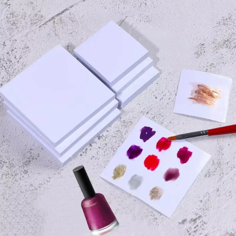 KANIU 50PCS Paletas de Papel Desechables para Mezclar Color de Uñas Tabla de Pruebas para Igualar Colores Herramienta 4