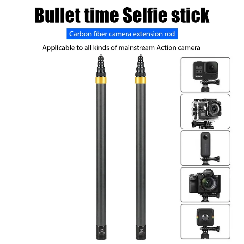 290CM Carbon Fiber Invisible Extended Edition Selfie Stick for Insta360 X3 GO 3 Action 4 Accessories for GoPro Selfie Stick