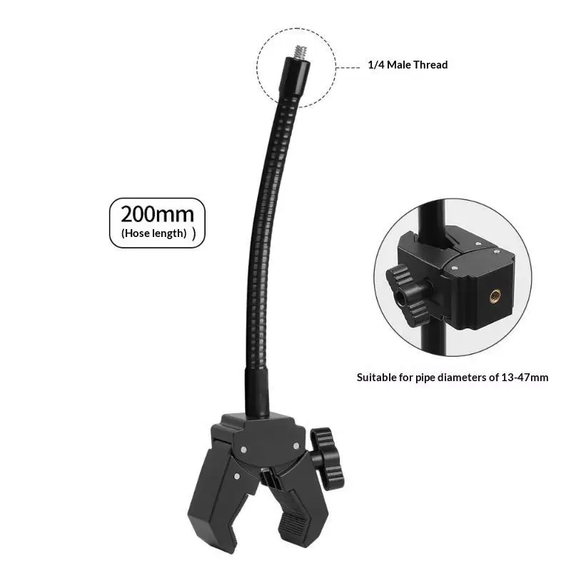 ▶1Pcs Phone Holder Support Hose Convenient Clip Bracket Clamp Stand Flexible Tripod Stand Adjustable Accessories Length 20-50cm