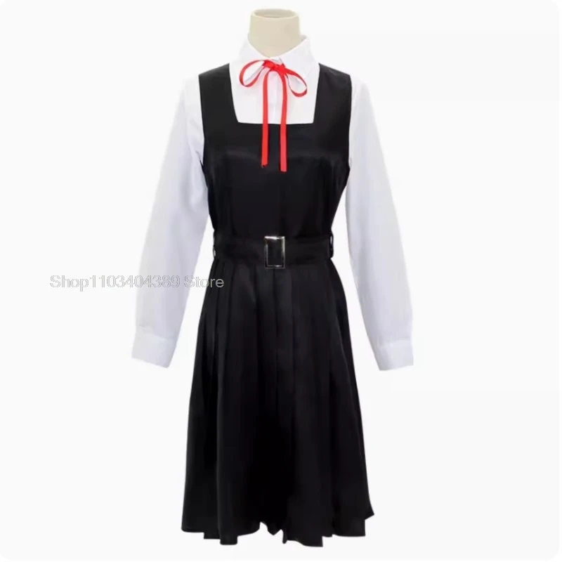 Makima kostium cosplayowy Anime piła łańcuchowa Makima Cosplay kostiumy peruka naszyjnik krawatowy spodnie mężczyźni kobiety pasują do Halloween Uniform