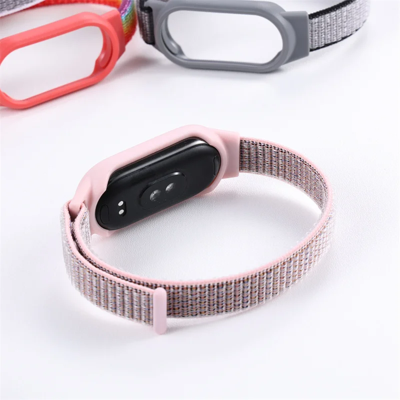 Correia de nylon para Xiaomi Mi Band 9, cinto de substituição Smartwatch, pulseira esportiva respirável, Mi Band 8