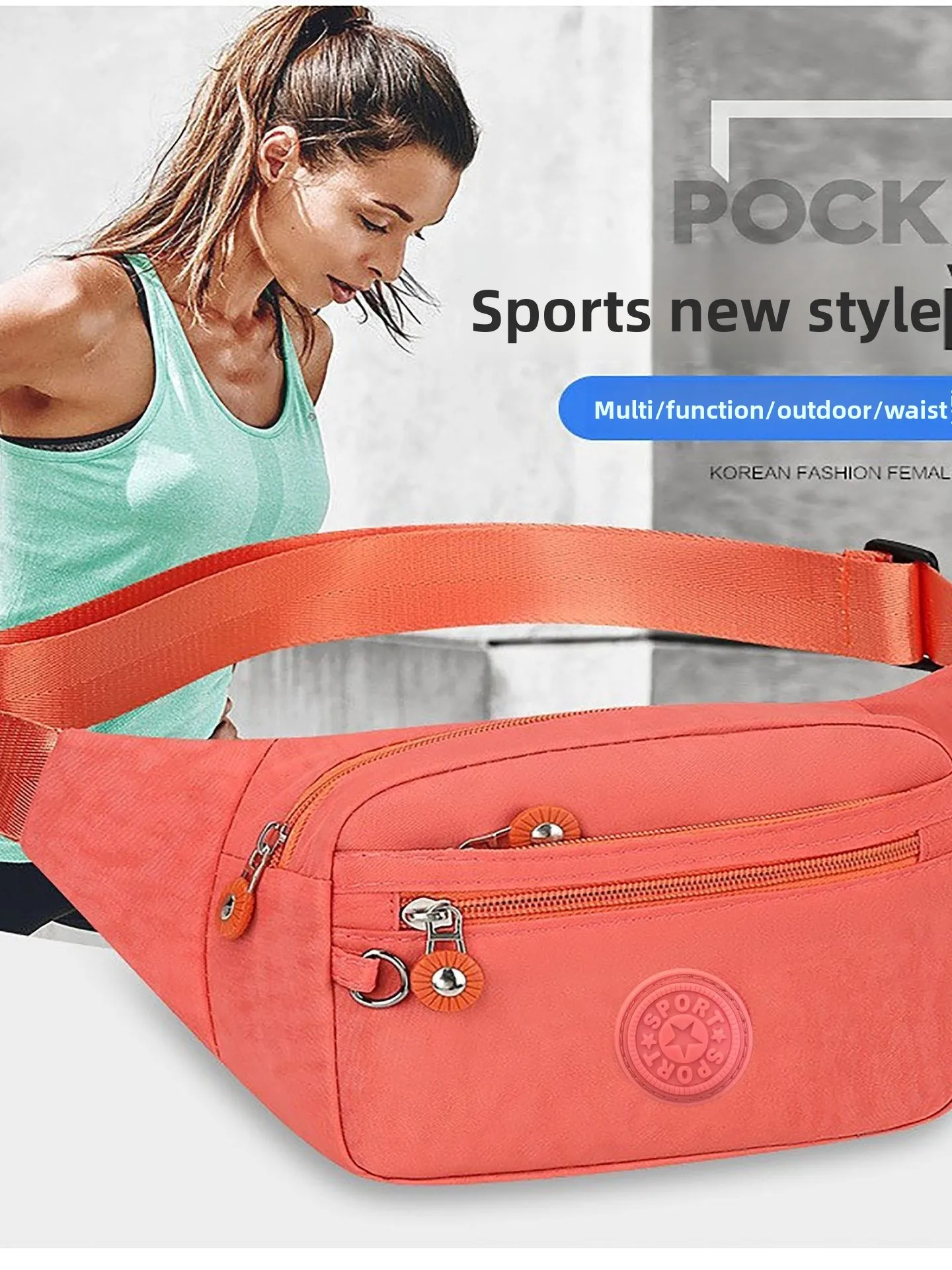 

Waterproof Large Capaci Waist Bag Multi-Functional Chest Bag for Busin Mobile Phone Wallet Men's Bag Casual Sle