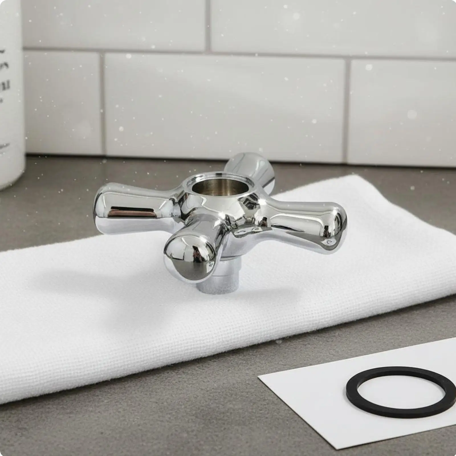 Faucet Handle Single Cold Valve Wheel Ergonomic Design Replacement Tap for Bathroom and Kitchen Sink Fixtures