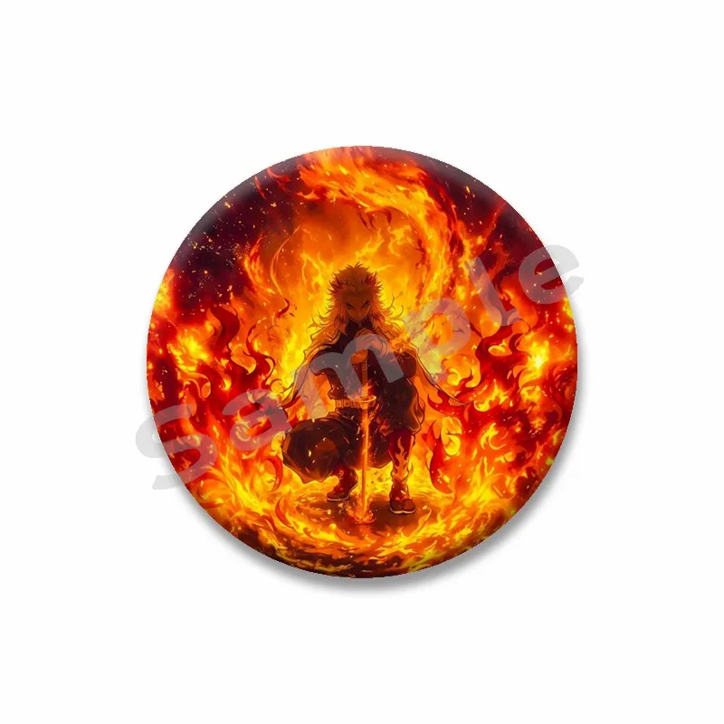 Classic Demon Anime Brooch Pin on Backpack Giyu Tomioka Kanroji Mitsuri Badge Animation Peripheral Cosplay Props Jewelry Gifts