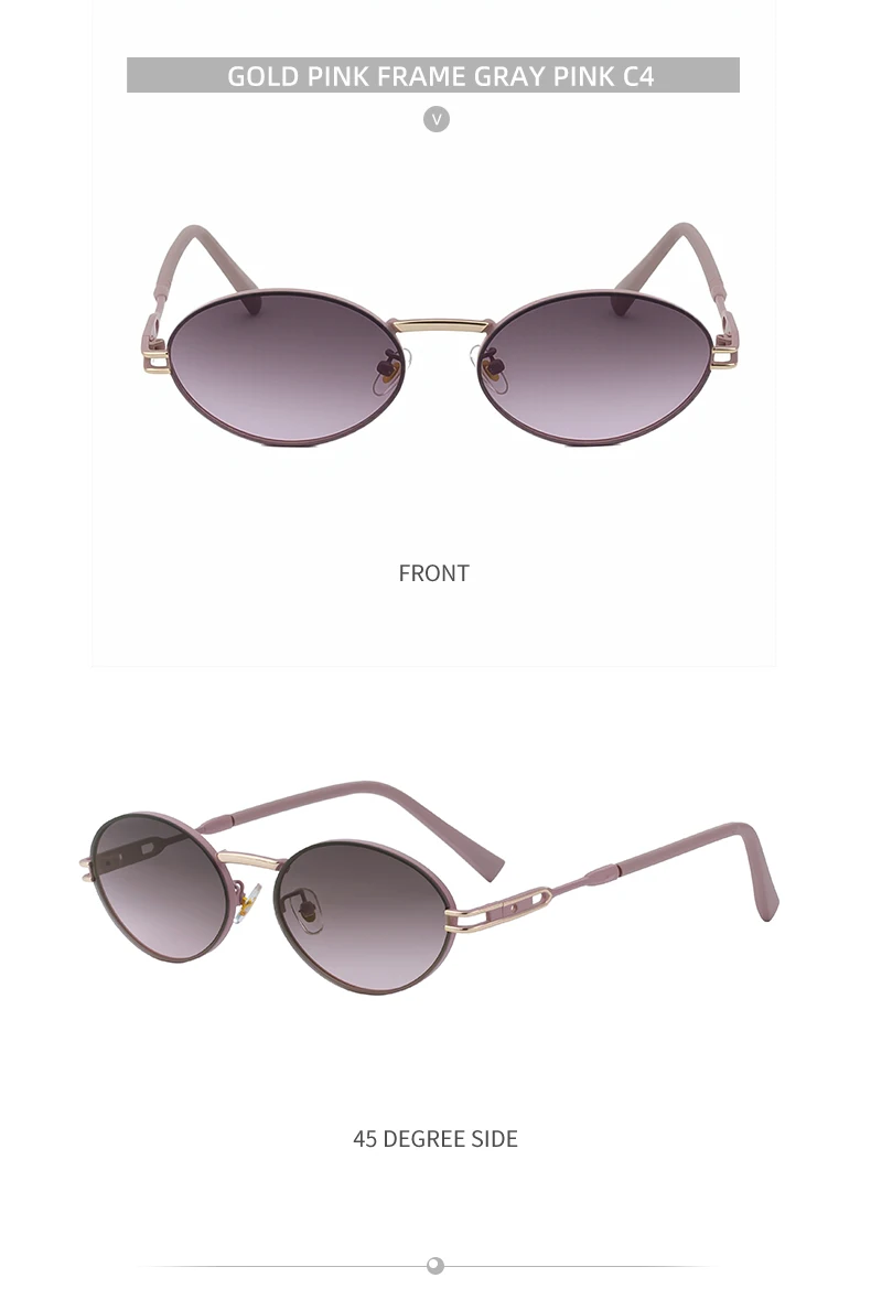 Kleine ovale Steampunk-Sonnenbrille aus Metall für Damen 2026 – Luxusmarke, Vintage Punk Sonnenbrillen für Damen, modische UV400-Schutzbrillen – Detail 17