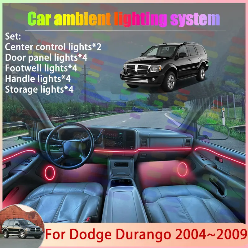 

For Dodge Durango HB 2004~2009 2005 2006 2007 MK2 2/18 in 1 Car Atmosphere Light Lamp RGB Shade Ensemble Streamer Atmosphere Set