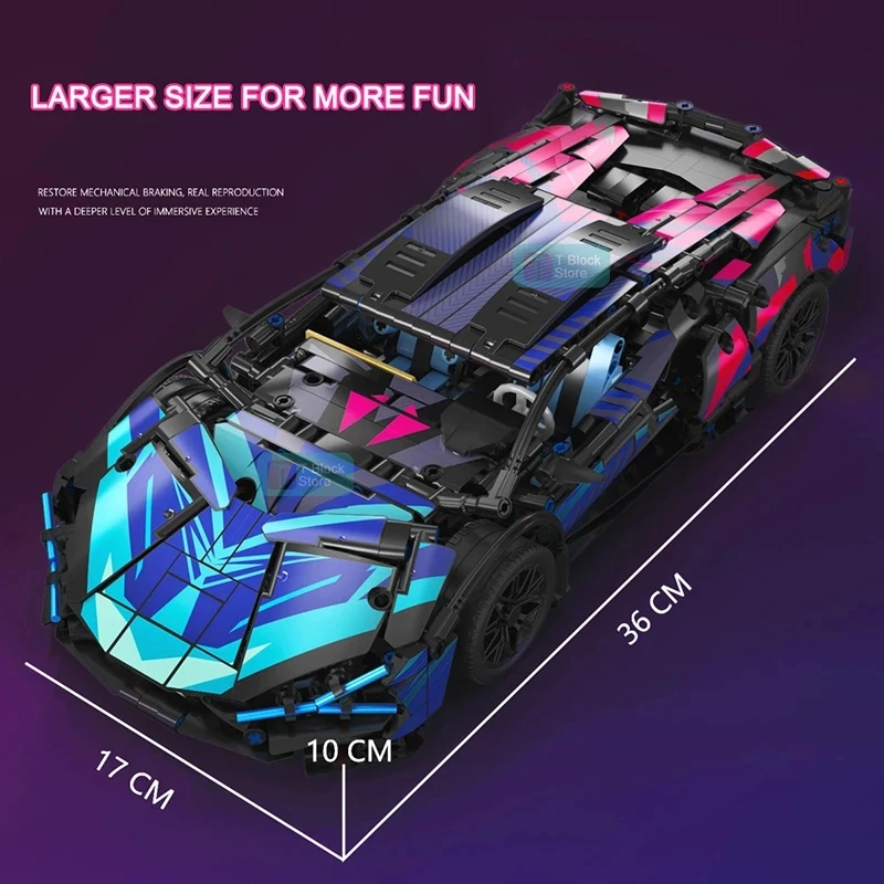 City Technical Car Building Blocks Cyberpunk Lambo Sian FKP37 Super Racing Vehicle 42115 Bricks Construction Toys For Kids Gifts