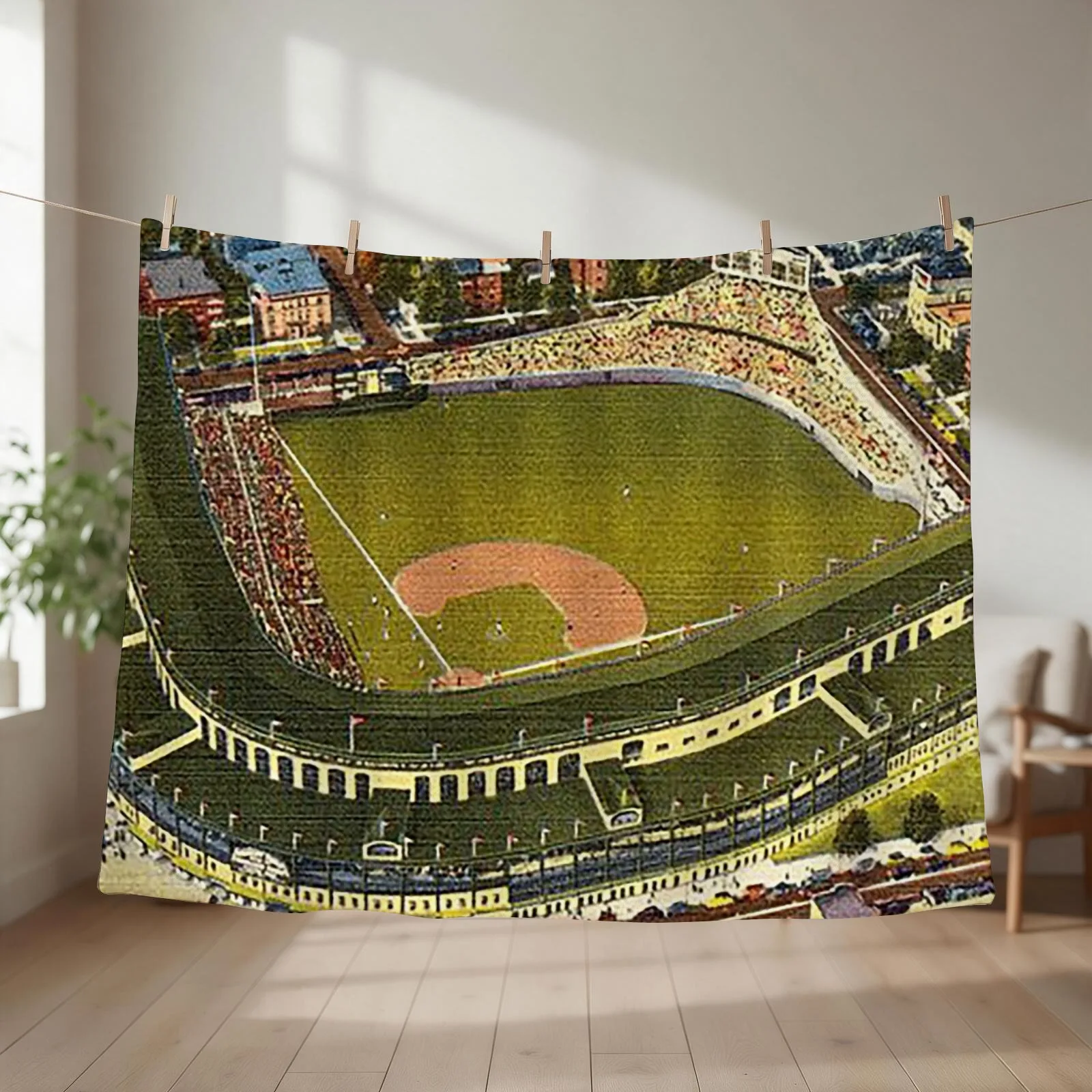 wrigley field,rooftop bleachers at wrigley,ivy covered outfield walls,chicago baseball stadium,old ballparks,old s Throw Blanket