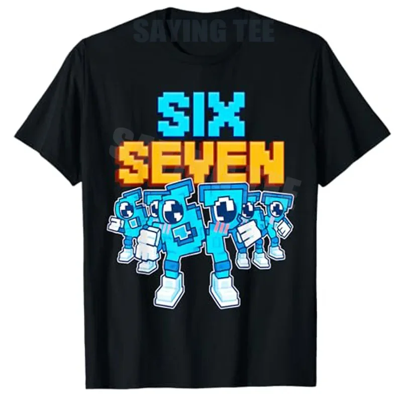 6-7 Years Old Boys Funny Italian Brainrot T-Shirt - Six Seven Gamer Meme Y2K Gen Alpha Slang Saying Cool Novelty Gift Tee