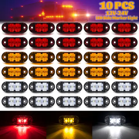 LED 트레일러 경고등, LED 사이드 마커, 트럭 액세서리, 트럭 부품용 주차등, 카미온 오렌지, 12V, 24V, 10 개