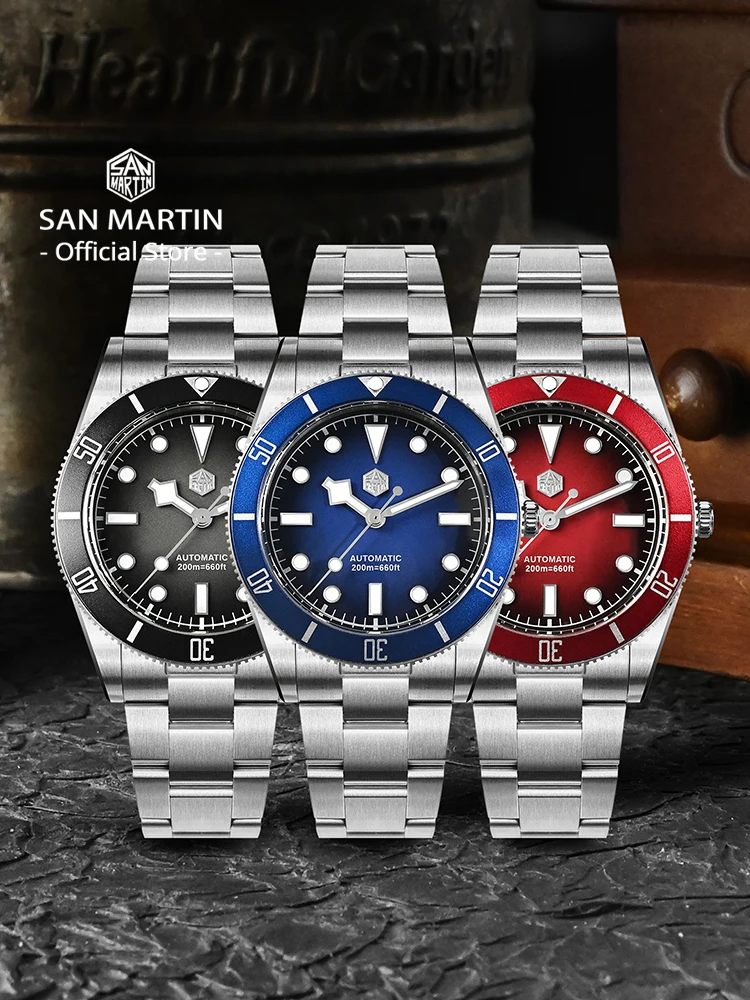 San Martin New Upgraded 37mm BB54 Vintage Men Diver Watch ST2130 Automatic Mechanical Sapphire Luminous Waterproof 200m SN0138 - view 3