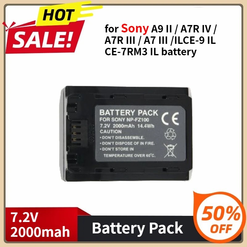 

NP-FZ100 Camera Battery for Sony A9 II / A7R IV / A7R III / A7 III /ILCE-9 IL CE-7RM3 IL 7.2V 2280mAh Battery