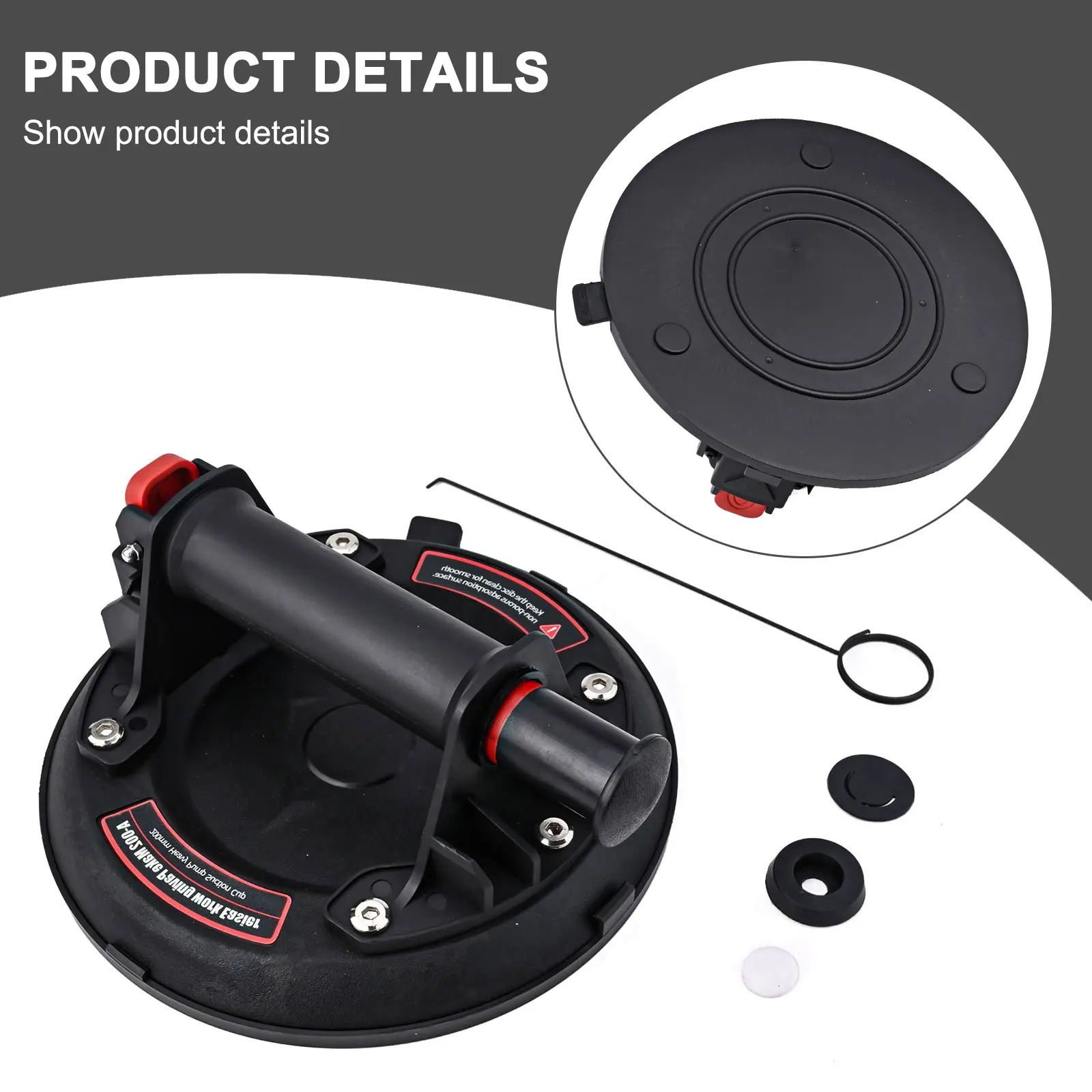 

Heavy-duty Suction Glass Fixing Tool 21*21*11cm 8-inch Air Pump Suction Extractor Black Heavy Duty Suction Lifter