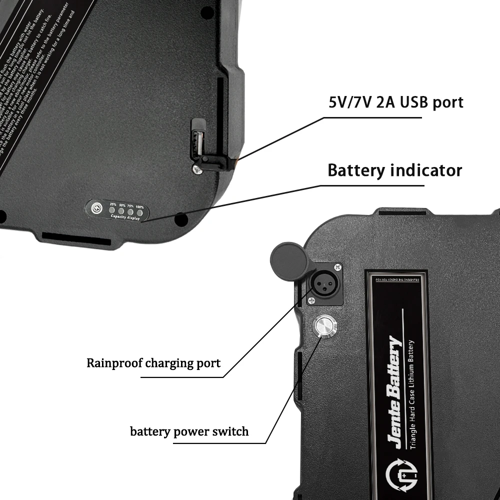 36V 48V 52V 60V 72V Down Tube bicicletta elettrica triangolo hard box batteria triangolo batterie al litio pack