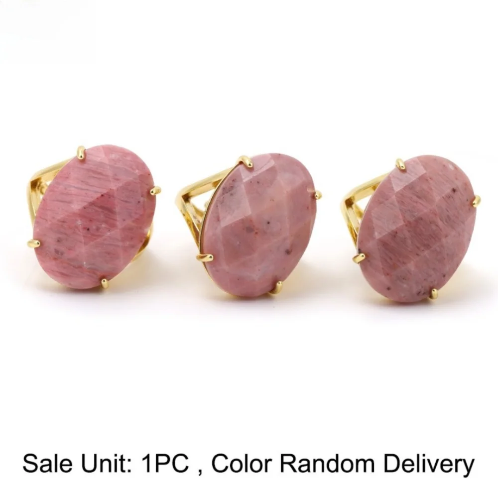 Trend Simple Ellipse Crystal Rings Adjustable Multifaceted Finger Rings Open Rings for Women