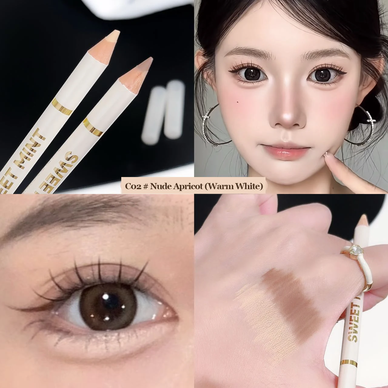 Dual End Aegyo-Sal Makeup Pen Nude Apricot Brown Under Eye Highlight & Shadow Pencil Natural Contour Brightening Eye Liner view 6