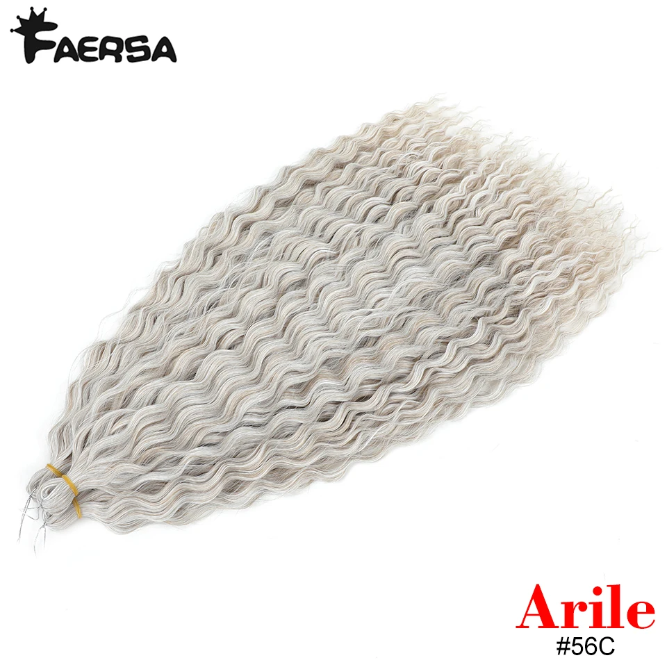 Extensiones de cabello trenzado Ariel Curl, 22 y 30 pulgadas, ondas de agua, pelo de ganchillo, trenzas de ganchillo sintéticas, rizos Afro marrones ombré