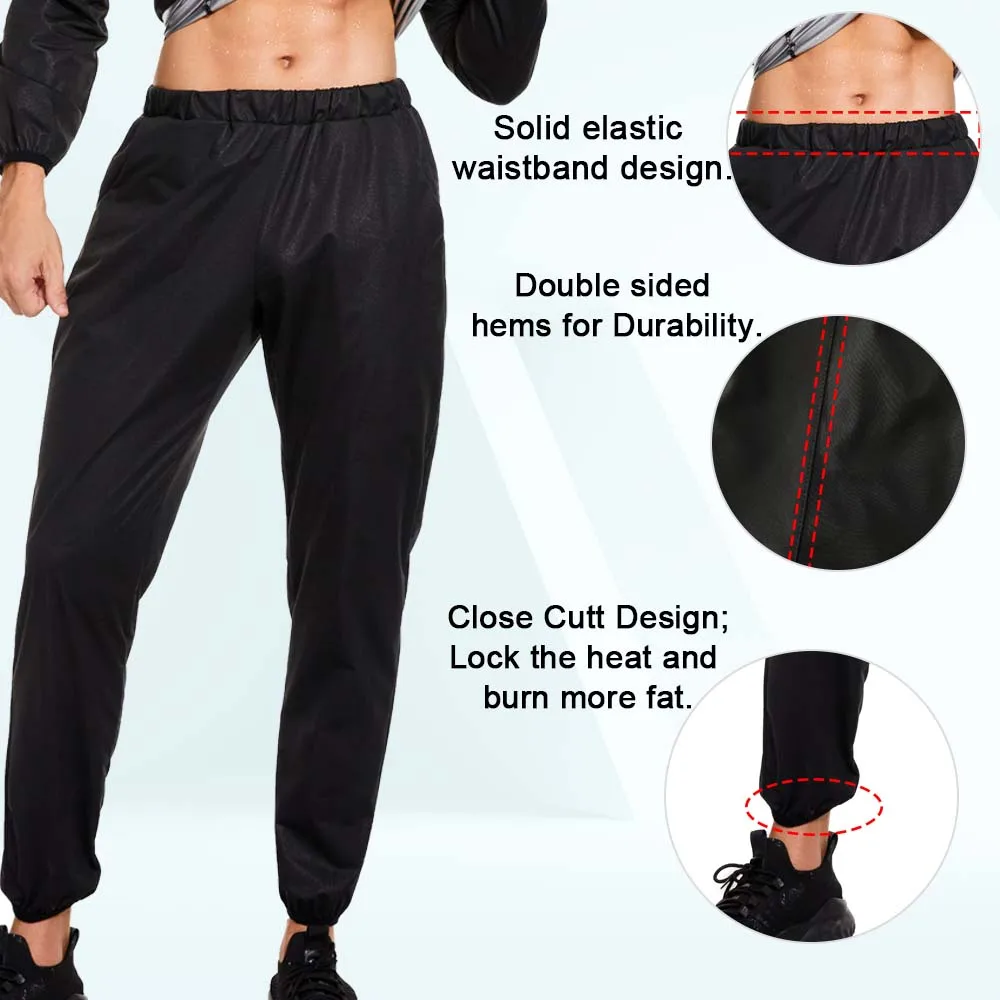 SEXYWG Men Sauna Pants for Weight Loss Hot Sweat Leggings Fat Burning Slimming Trousers Fitness Sportwear Workout Body Shaper