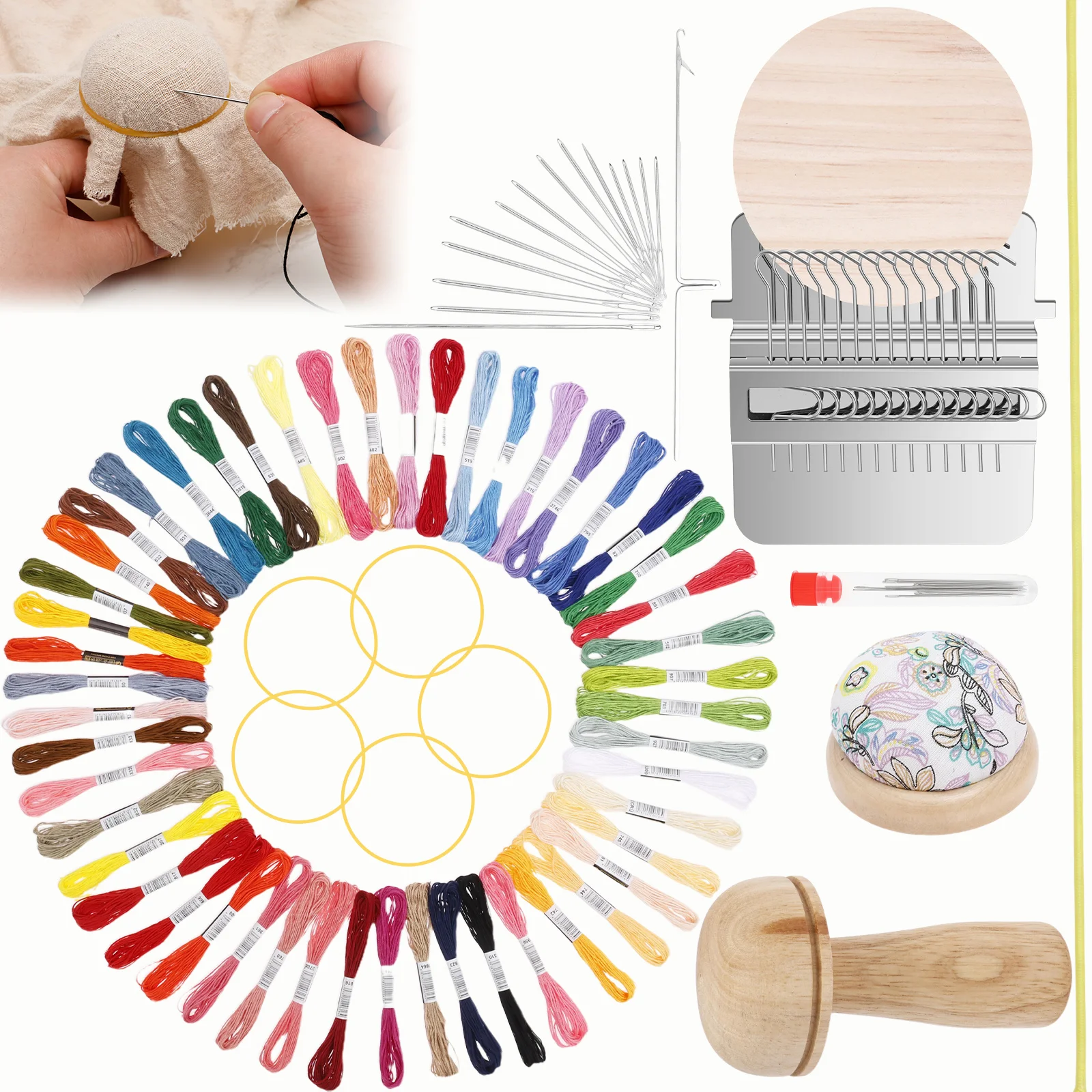 Mini Darning Tool Set Mushroom Knit Patch Kit DIY Weaving Repair Tools Multi-purpose Sewing Kit for Mending Jeans and Clothes