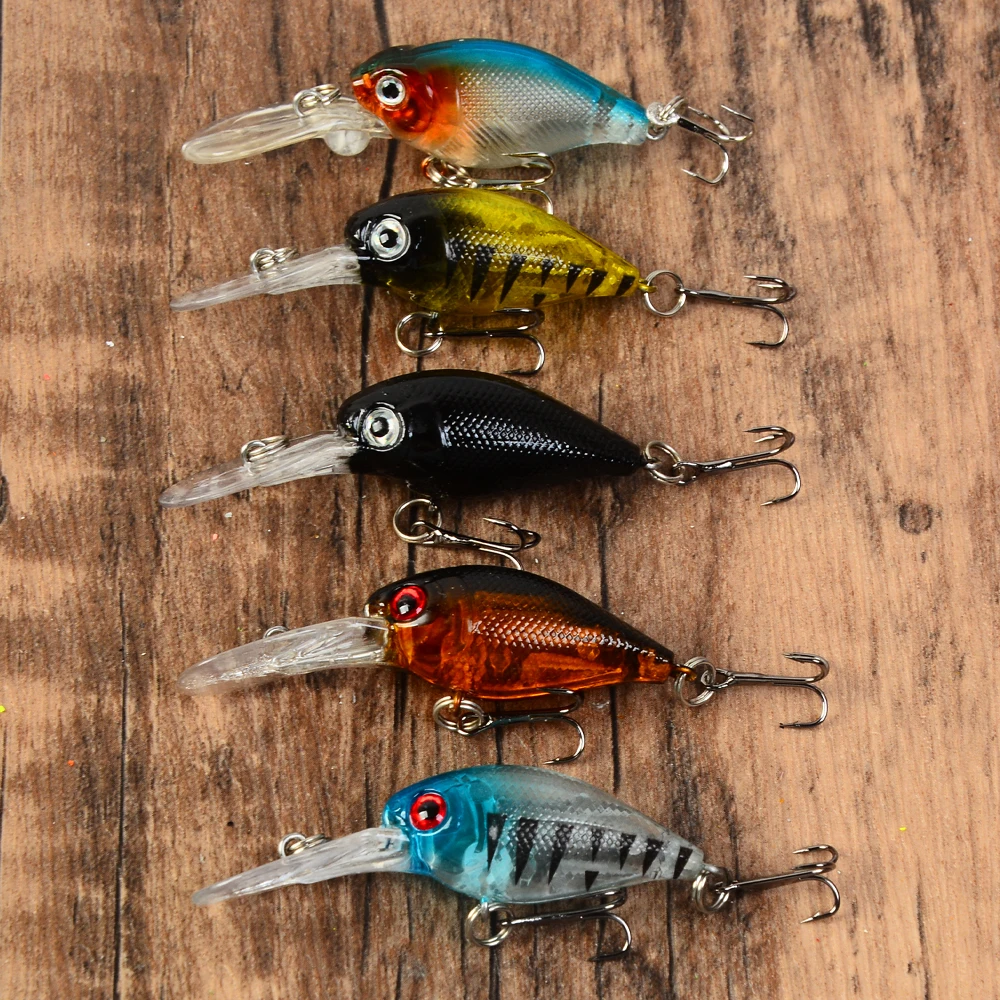 Fishing Lure Crankbait - 5개입 낚시 루어 크랭크베이트 탑워터 인공