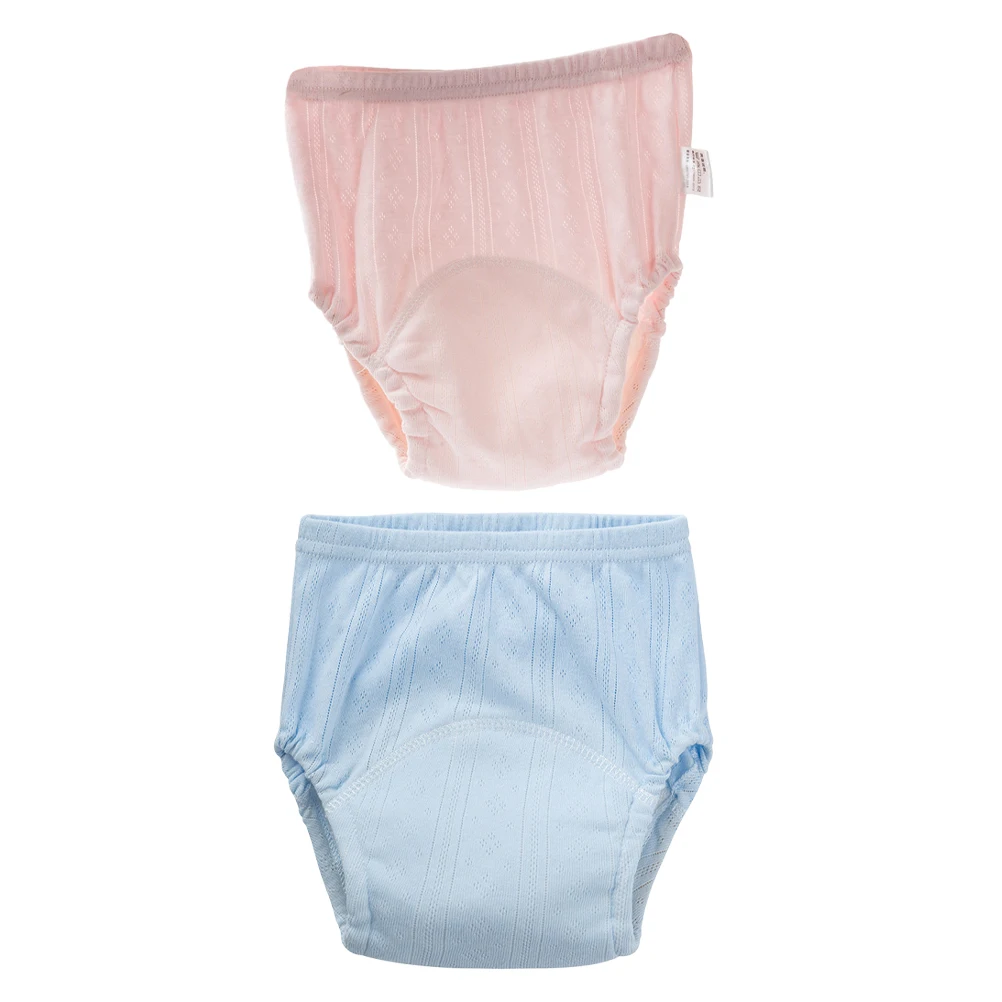 قطعتان من سراويل حفاضات الأطفال القابلة لإعادة الاستخدام، حفاضات أطفال قطنية ناعمة وقابلة للغسل للفتيات الرضع، ملابس داخلية مريحة للتدريب