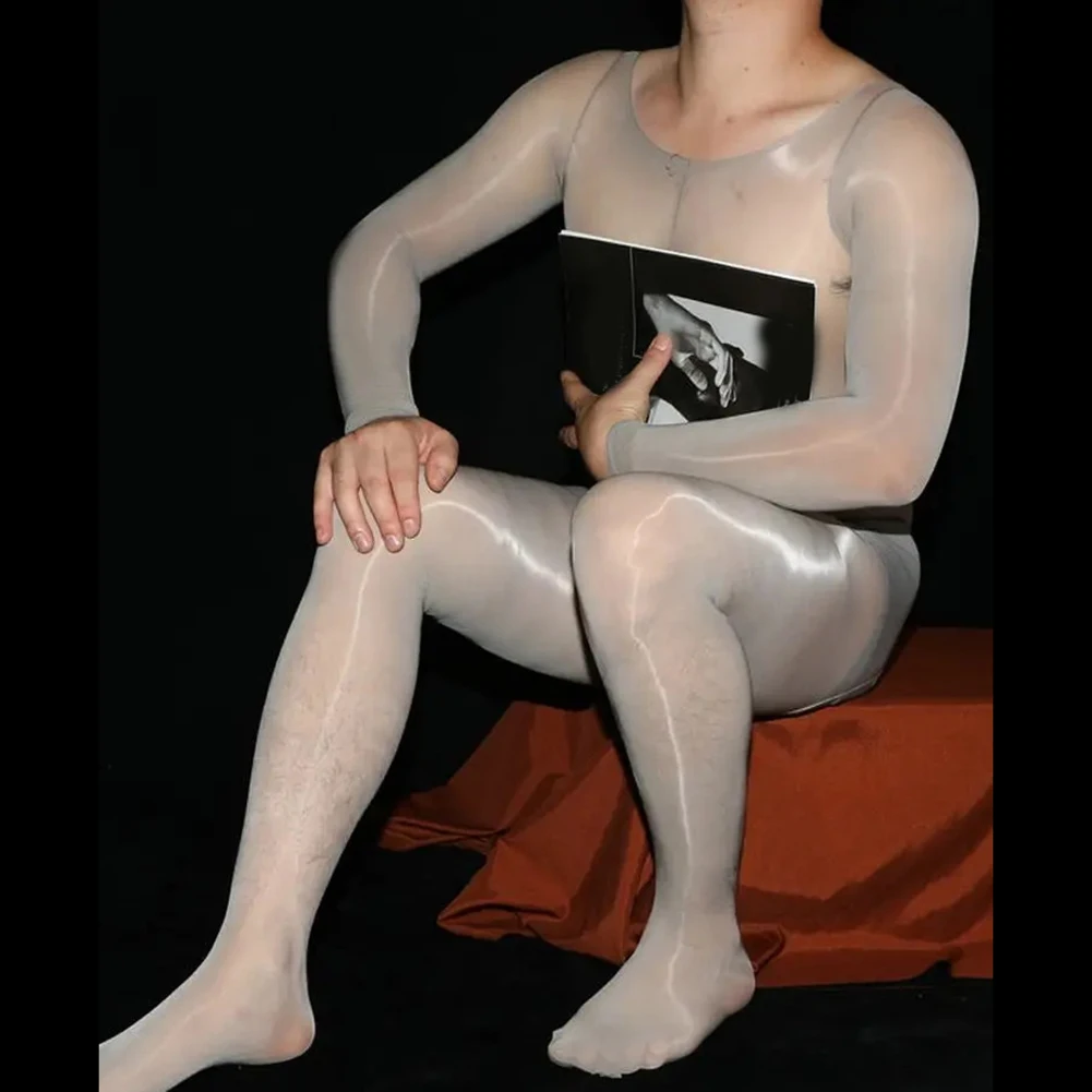 ملابس حميمة جوارب مثيرة متوسطة الحجم عالية التمدد للاستخدام المنزلي بأكمام طويلة من نسيج النايلون مجموعة ملابس داخلية مثيرة للرجال #3