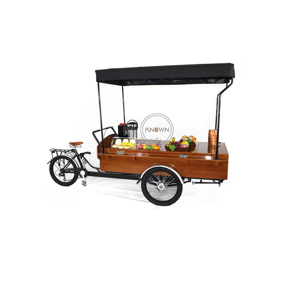 Multifunction Adult Tricycle Electric Cargo Bike Kiosk Mobile Food Display Cart for Sale Coffee Fruit Beer on The Street