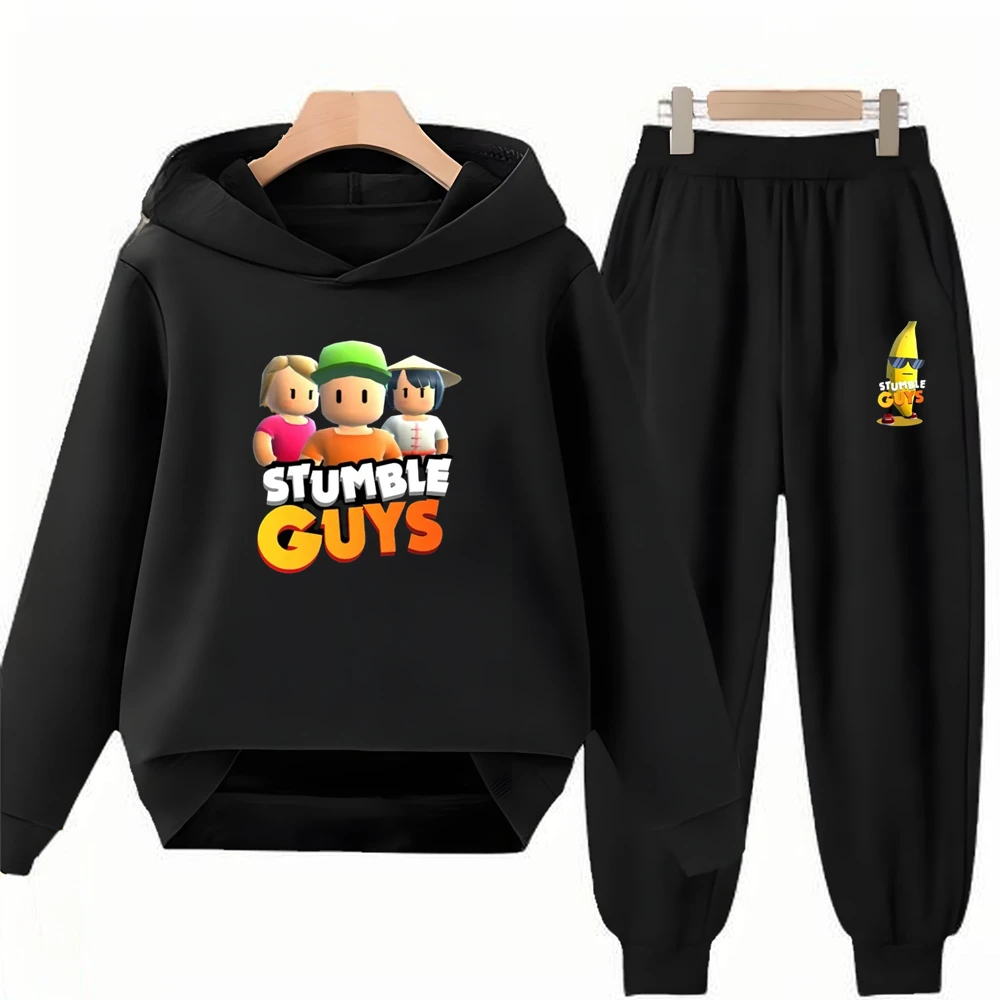 الأطفال الأسود تتعثر الرجال هوديي الرياضة طباعة البلوز 3-12Yrs معطف البلوز السراويل الفتيان الفتيات طفل الملابس الترفيه مجموعة