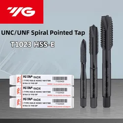 Grifos de rosca de tornillo de máquina, grifo puntiagudo en espiral, Corea del Sur, YG hrse, INOX americano, UNC, UNF, UNS 4-40/10-32, 12-24, 5/16, 1/2, 5/8, 7/16