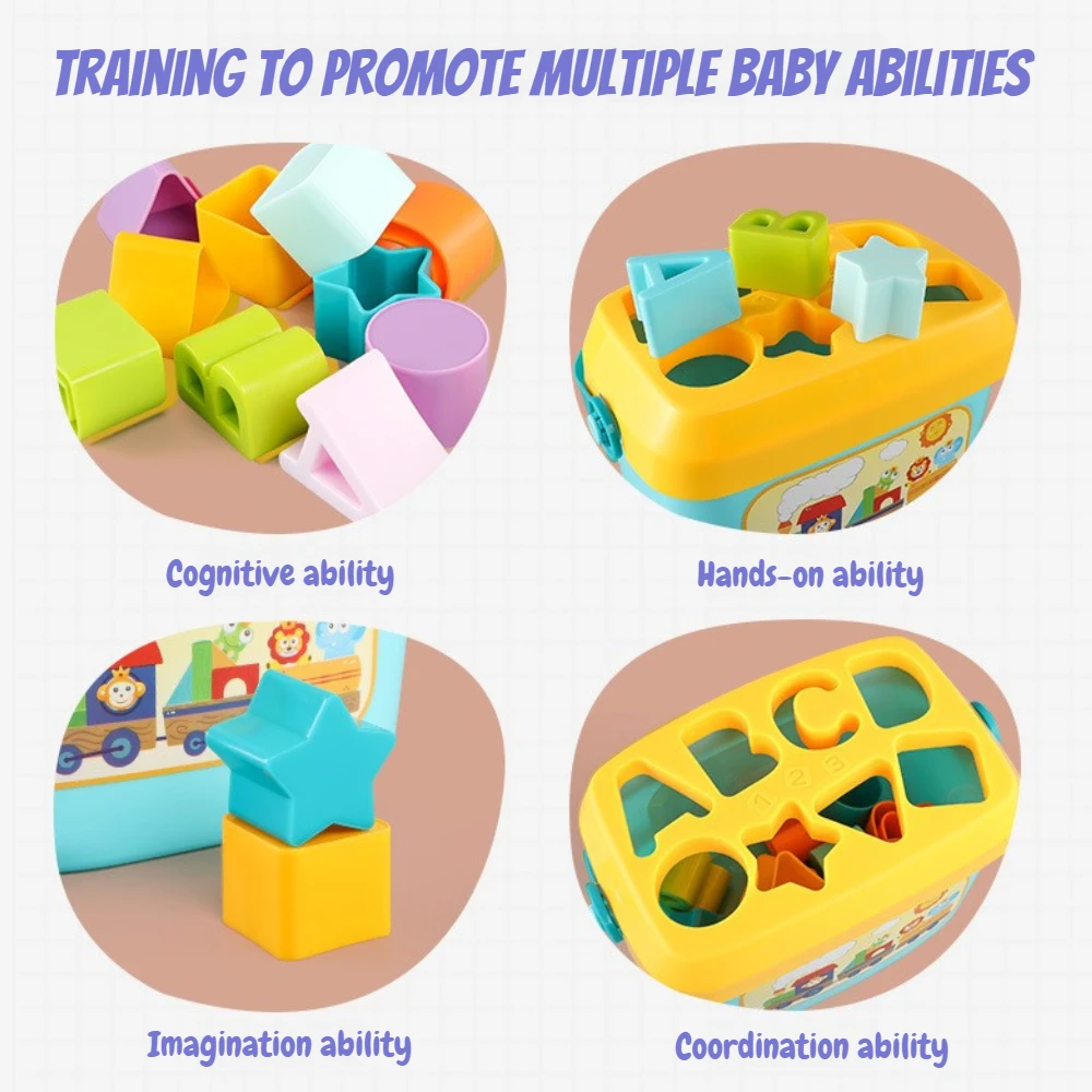 Montessori Shape Sorter Giocattoli per bambini, ABC e pezzi di forma, Giochi di smistamento di forme, Giocattoli per lo sviluppo per bambini 18M+, regalo
