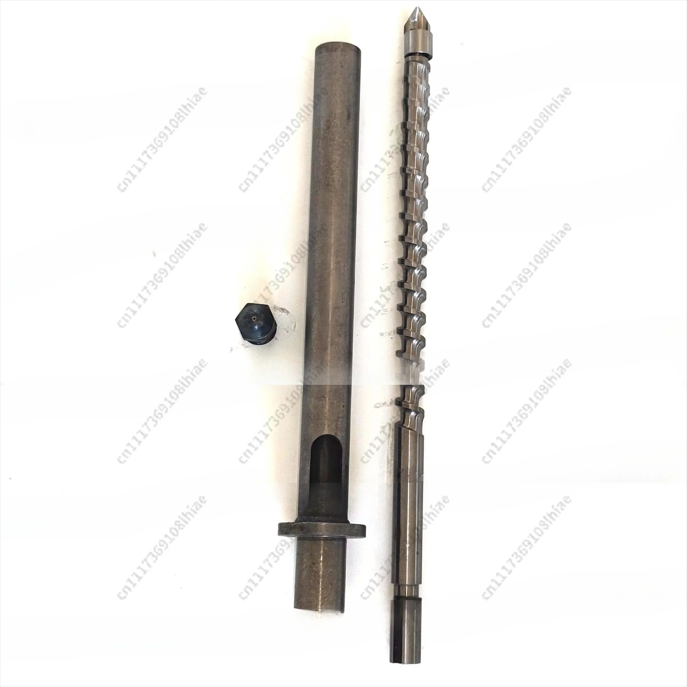 Vertical Injection Molding Screw D25 500mm - Tip Ring Barrel Nozzle for Plastic Processing
