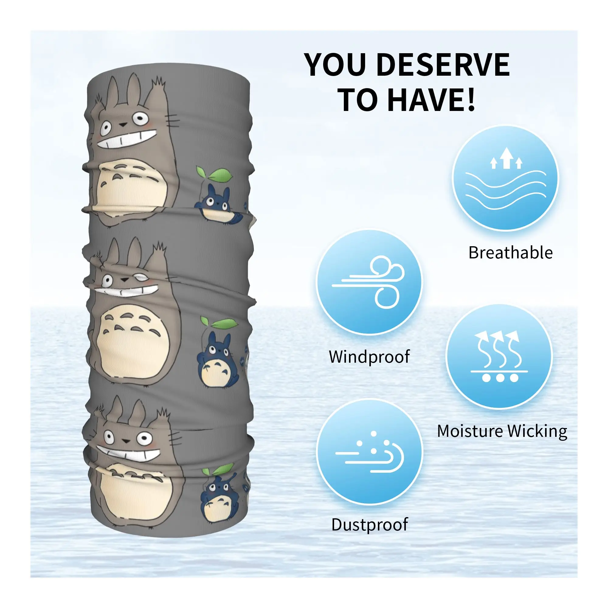 Cute Susuwatari Soot Sprites Totoros Bandana Neck Cover Printed  Balaclavas Face Mask Scarf Warm Headband Running for Men Women image 4