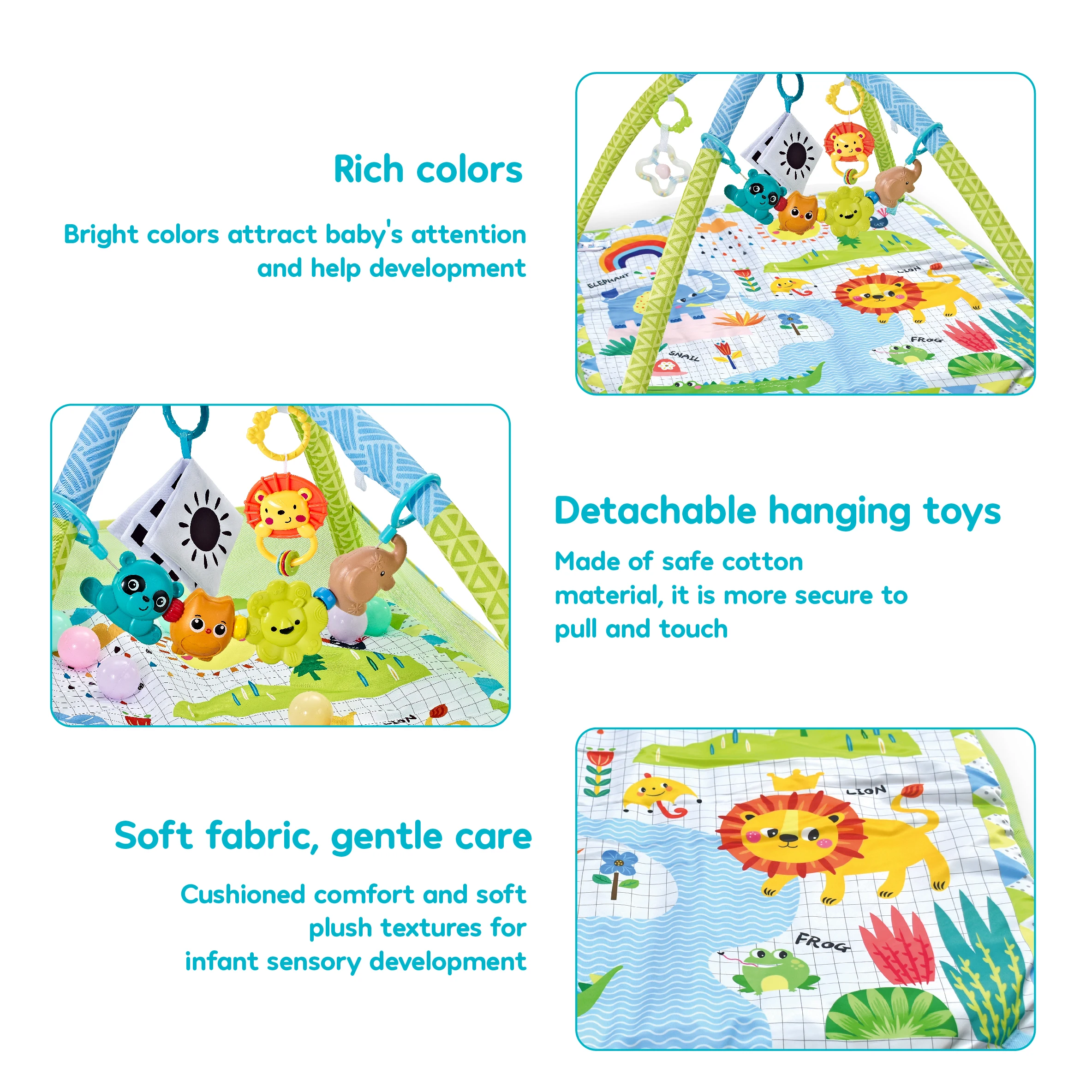 Baby Early Education Puzzle Toys Fitness Frame Kids Sensory Skill Development Game Mat Multifunctional Fence Crawling Mat Toys